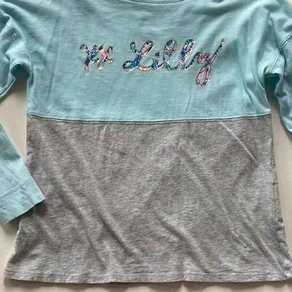 Girls Lilly Pulitzer Mini Finn Top Blue Oasis Tint - Picture 4 of 6